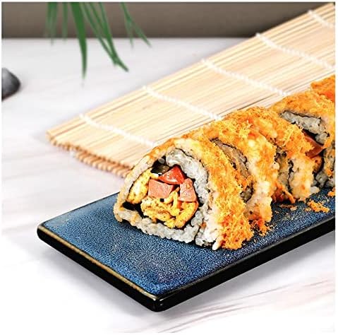 Miniatura 6 de Chiloskit Alfombrilla cuadrada japonesa de bambú Sudare, ayuda a montar y enrollar Maki Sushi (9.4x9.4 in9.44x9.44'')