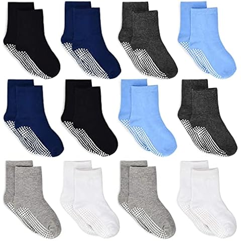 ELUTONG Toddler Socks Non Slip Socks Kids Baby Boys Girls 12 Pairs Anti Skid Socks For 1-3 Years Cover