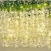 Waipfaru 40 Pack White Wisteria Hanging Flowers, Fake Flowers for Decoration, Artificial Hanging Flowers, Vines for Bedroom, Flower Garland for Home, Party, Wall, Wedding Decoration(3.6 Ft/Pcs)