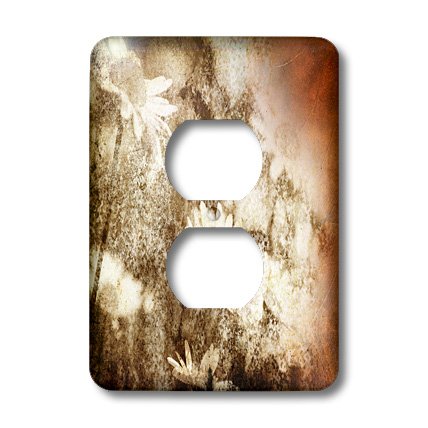 Cache-prise fleur grunge lsp_34069_6 plaque interrupteur mural - 3