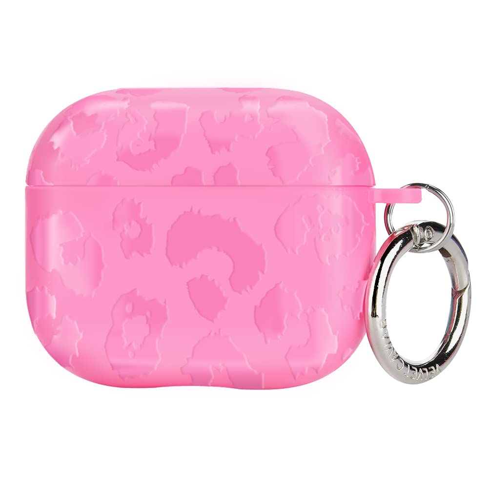 Velvet Caviar Compatible with AirPods 3rd Generation Case with Keychain - Cute Protective Hard AirPod 3 Cases for Women - Hot Pink Leopard Print