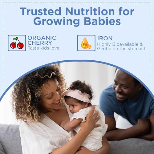 Wellements Organic Iron Drops for Newborn+ Babies (1 Fl Oz) - Cherry Flavor Liquid Iron Supplement for Infants - Toddler Iron Supplement for Kids (4months+ to 3 Years) - Supports Growth & Development* - Thumbnail 4