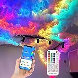 Thunder Glow DIY Storm Cloud Cotton Light Kit with 16.4ft LED Strip – Music Sync Cloud LED Lights for Ceiling, 16M Colors, Expandable Design for Bedroom, Gaming Room, Party Decor (Covers 32-54 Sq.Ft)