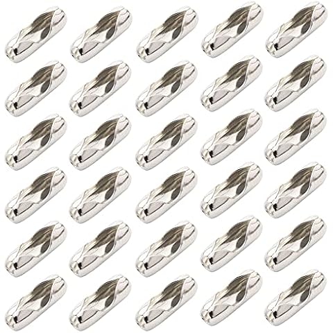 30 Stück Ersatz-Kugelketten-Clip/Verbinder für vertikale Rollos, Kugelkettenverbinder Silber Ersatz-Kugelketten-Clip Verbinder für vertikale Rollos Kugelkettenverbinder für Kugelketten Halsketten Cover