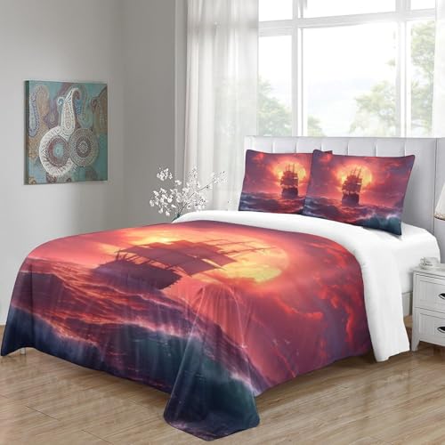 Housse de couette sunset 3D pour une ambiance marine de chambre