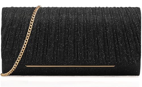 Image of Women's Sparkling Evening Clutch Purse-Glitter Handbag with Detachable Strap for Weddings, Prom, Cocktail Parties