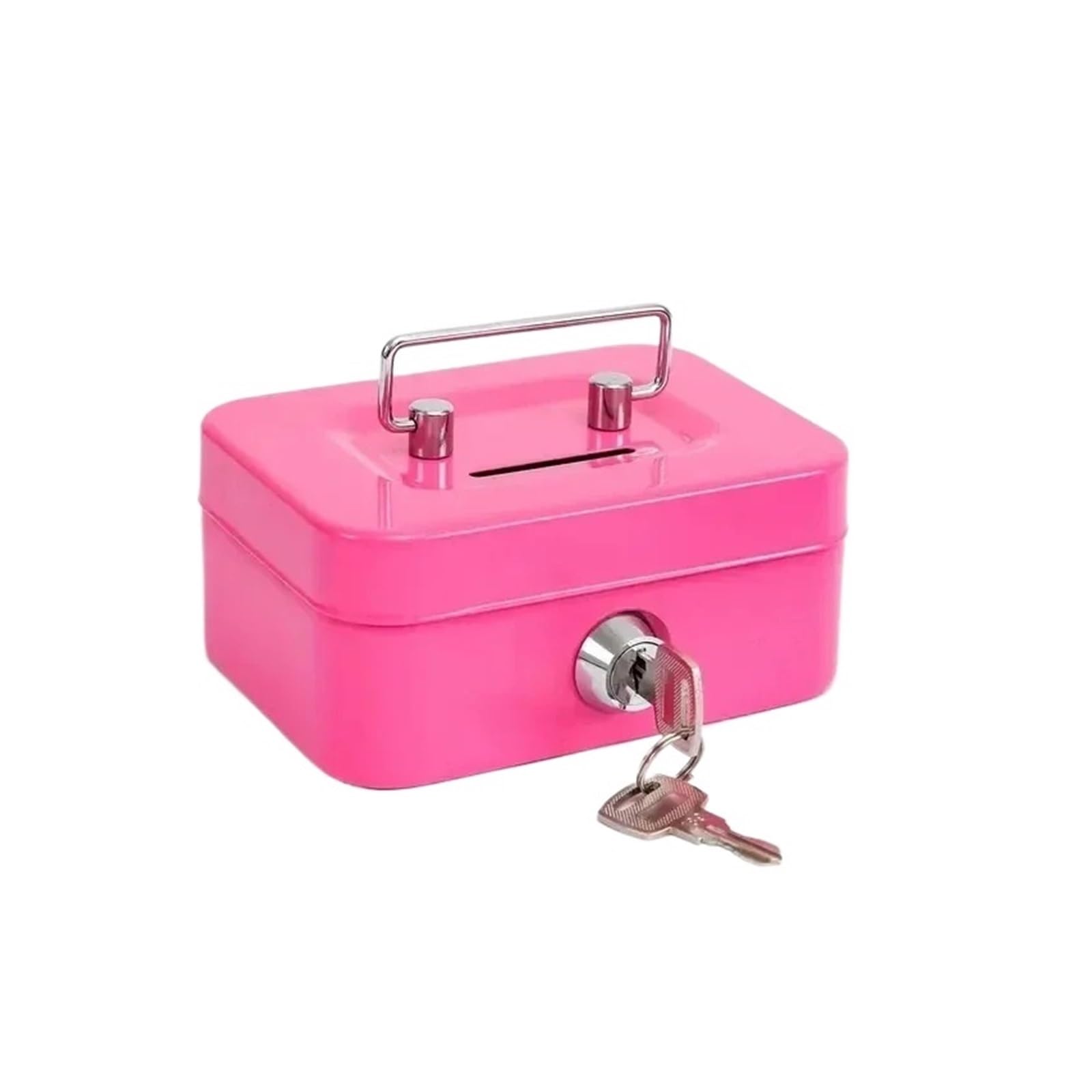 Mini Safe, Metal Cash Box Mini Safe Lock Money Bank Coin Security Sturdy Portable for Kids Collection(Roze)