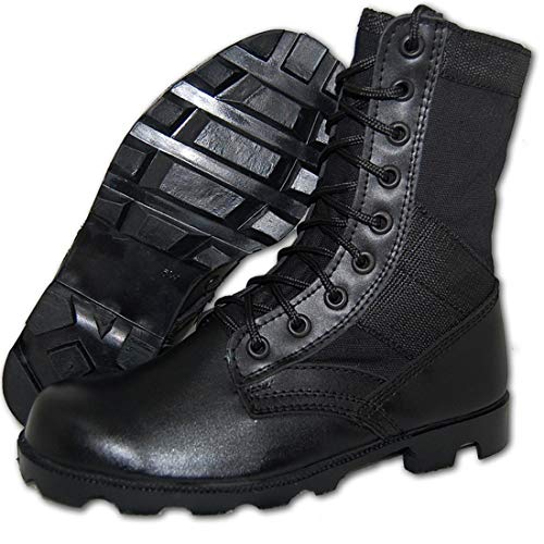 Krazy Shoe Artists Wide Width Combat Jungle Boot Men in Black (Numeric_7)