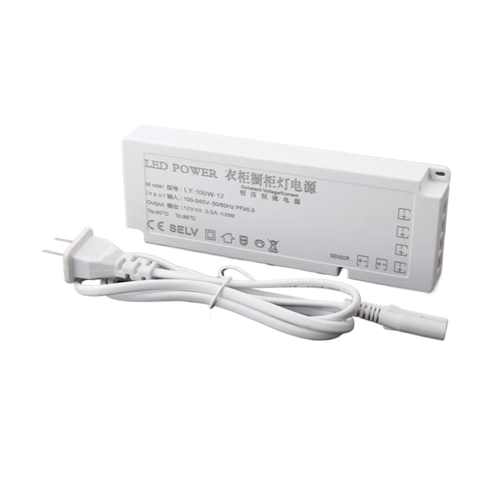 THREELEMON Cabinet Light Dedicated Power Supply 12V Interface Ultra-Thin Transformer 24v Wardrobe Wine Cabinet Light 60W/150W 10-bit Output Interface(100W-12V)