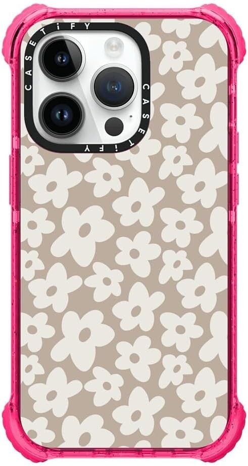 CASETiFY Ultra Impact iPhone 14 Pro Case [5X Military Grade Drop Tested / 11.5ft Drop Protection] - Natural Flower - Bubblegum