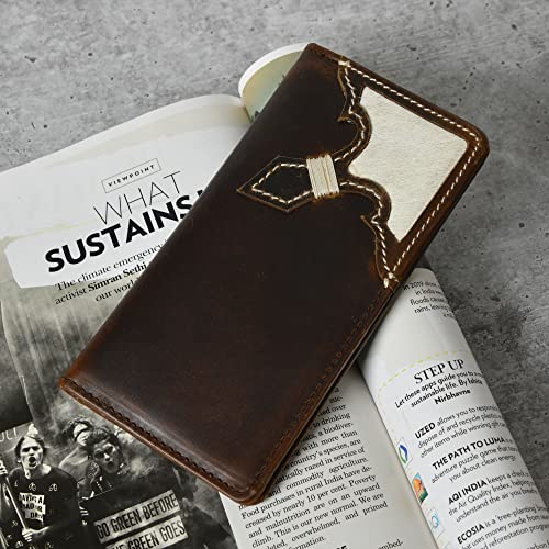 Jajmo Legacy Bifold Genuine Leather Long Vintage Wallet Checkbook Card Case Holder For Men4