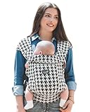 GROWNSY Baby Carrier Newborn to Toddler, Cozy Baby Wraps Carrier, Ergonomic Baby Carrier with Head Support, Houndstooth Black