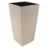 91,5 -Liter -Zeit Pot mit Einsatz 40 x 40 x 75 cm in Mocca -Farbe