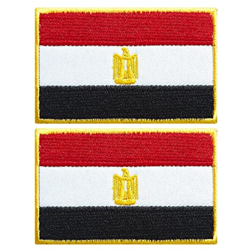 stidsds 2 Pack Egypt Flag Patch Egypt Flags Embroidered Patches Egyptian Flags Military Tactical Patch for Clothes Hat Backpacks Pride Decorations