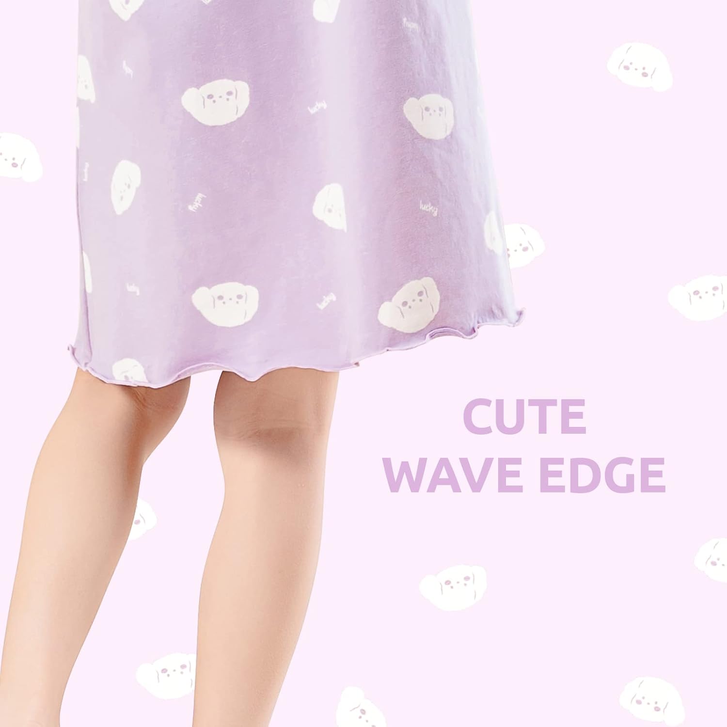 BANGSAUR Girls' Dress, Toddler Cotton Soft Short Sleeve Sleepshirts,3-10 Years - Image 5