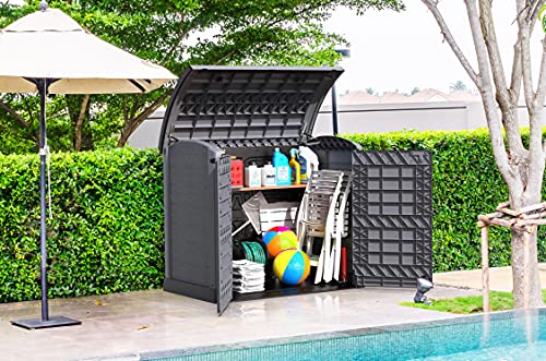 Duramax, StoreAway Gartenhütte aus grauem Zedernholz, 1200 l, Kunststoff, für den Außenbereich, robust und stabil, ideal… – Bild 3