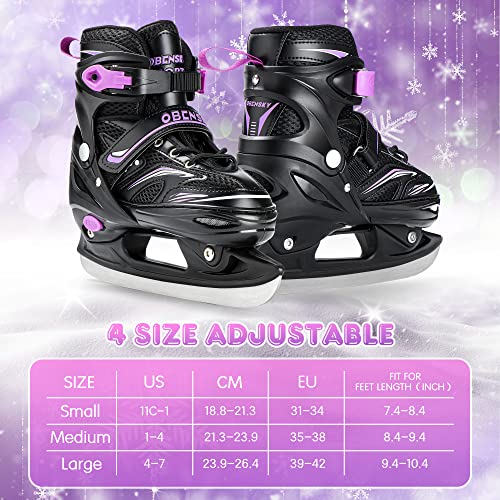 Obensky Adjustable Ice Skates - Kids Ice Skates For Girls And Boys - Soft Padding And Reinforced Ankle Support - Fun Ice Hockey Skates For Outdoor And Rink #TOP1