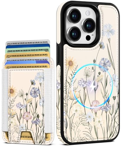 Shorogyt for iPhone 15 Pro Max Wallet Case for Women, Colorful Flower