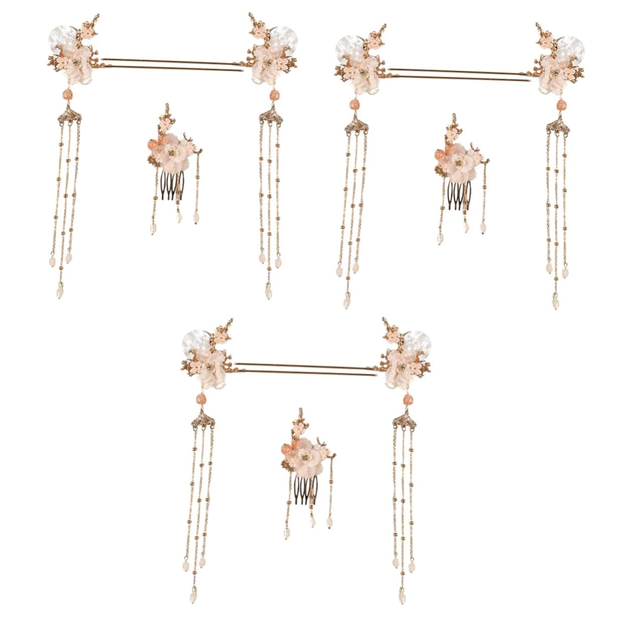Beavorty Ensemble De 9 Épingles À Cheveux Chinoises Fourchettes Bâtons Et Peignes Accessoire Élégant Pour Fête De Mariage Pour Femmes Et Filles
