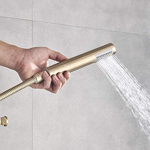 Pomme de douche à effet pluie de 25,4 cm dorée avec mitigeur mural durable - 3