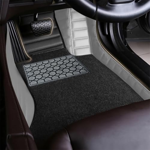 Image of Antiskid Combination 9D Car Mat Full Set for Vinfast VF 7 2026 | Luxury Leather Dual-Stitch Full Set 9D Car Floor Mat || 100% Waterproof & Washable||Color: Black XV-Greige