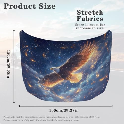 Image of Galaxy Eagle Car Hood Cover Polyester Elastic Fabrics Can be Washed Suitable for Large SUV and Pickup Trucks