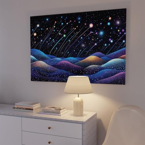 Impression galaxie ciel étoilé bleu foncé céleste pour mur de bureau