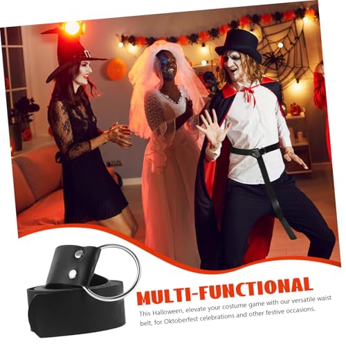 FRCOLOR Medieval Adjustable Pu Belt for Renaissance Costumes Dress Belt Suspenders and for Halloween and Oktoberfest Festivities3