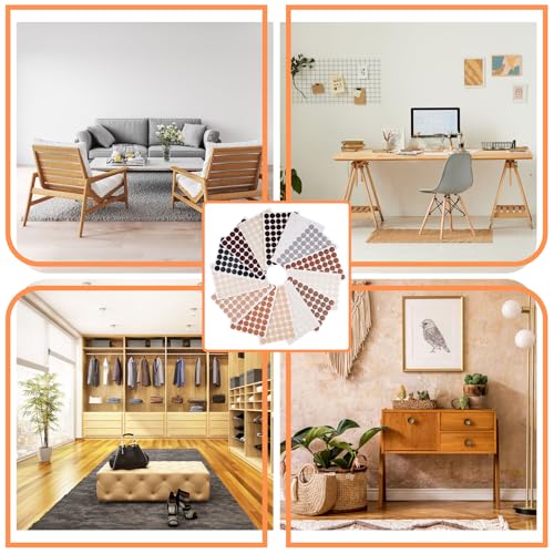 756 Stück Selbstklebend Abdeckkappen, 14 Farben Schraubenabdeckung, 21 mm Rund Bohrloch Abdeckung mit Holzmaserung und Volltonfarbe, Wasserdicht Abdeckkappen für Schrauben Bohrlöcher Möbel