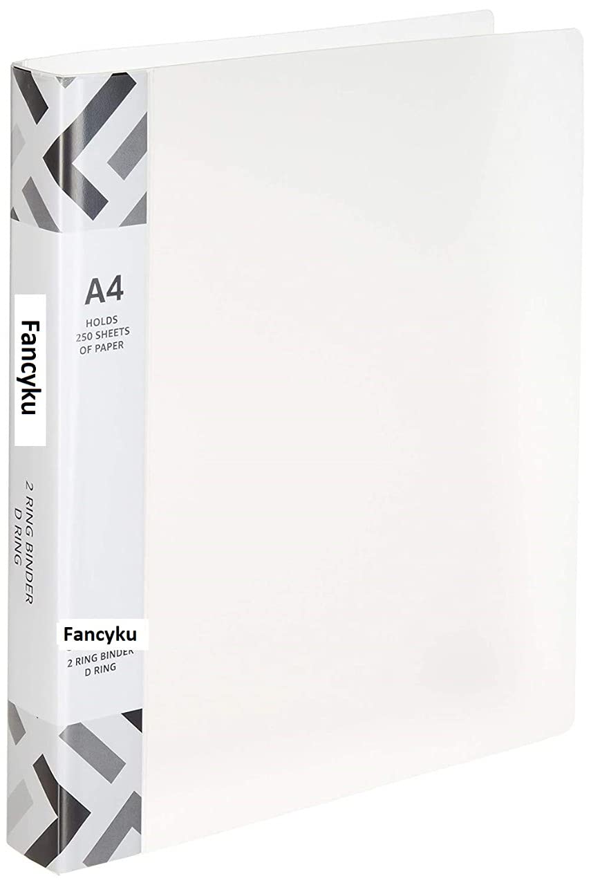 FancykuRing Binder, A4 Size,Transparent White, Ring Binder File (Transparent White (Pack of 2))