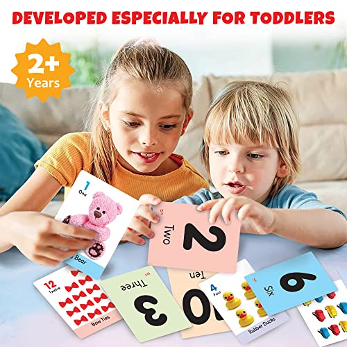 Image of Big Flash Cards for Kids: Numbers | 32 Double-Sided Picture Cards, Durable & Water Resistant | Early Learning & Development Toy for Preschoolers & Toddlers 2-6 Years | Can Be Wiped Clean