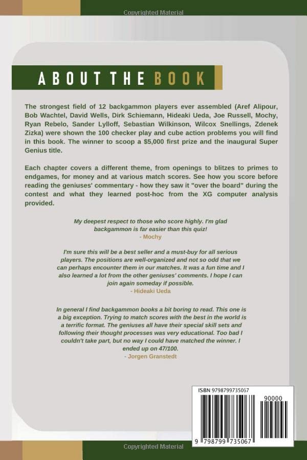 Miniatura 2 de Backgammon Super Genius Quiz Take on 12 of the best then get an insight into their thinking