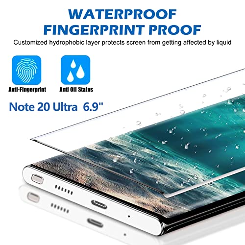 Samcorn [2+2 Pack] Screen Protector Samsung Galaxy Note 20Ultra/Note20 Ultra 5G,9H Tempered Glass,Ultrasonic Fingerprint Compatible,3D Curved,Hd Clear,Bubble-Free Galaxy Note 20Ultra Glass Protector #TOP5