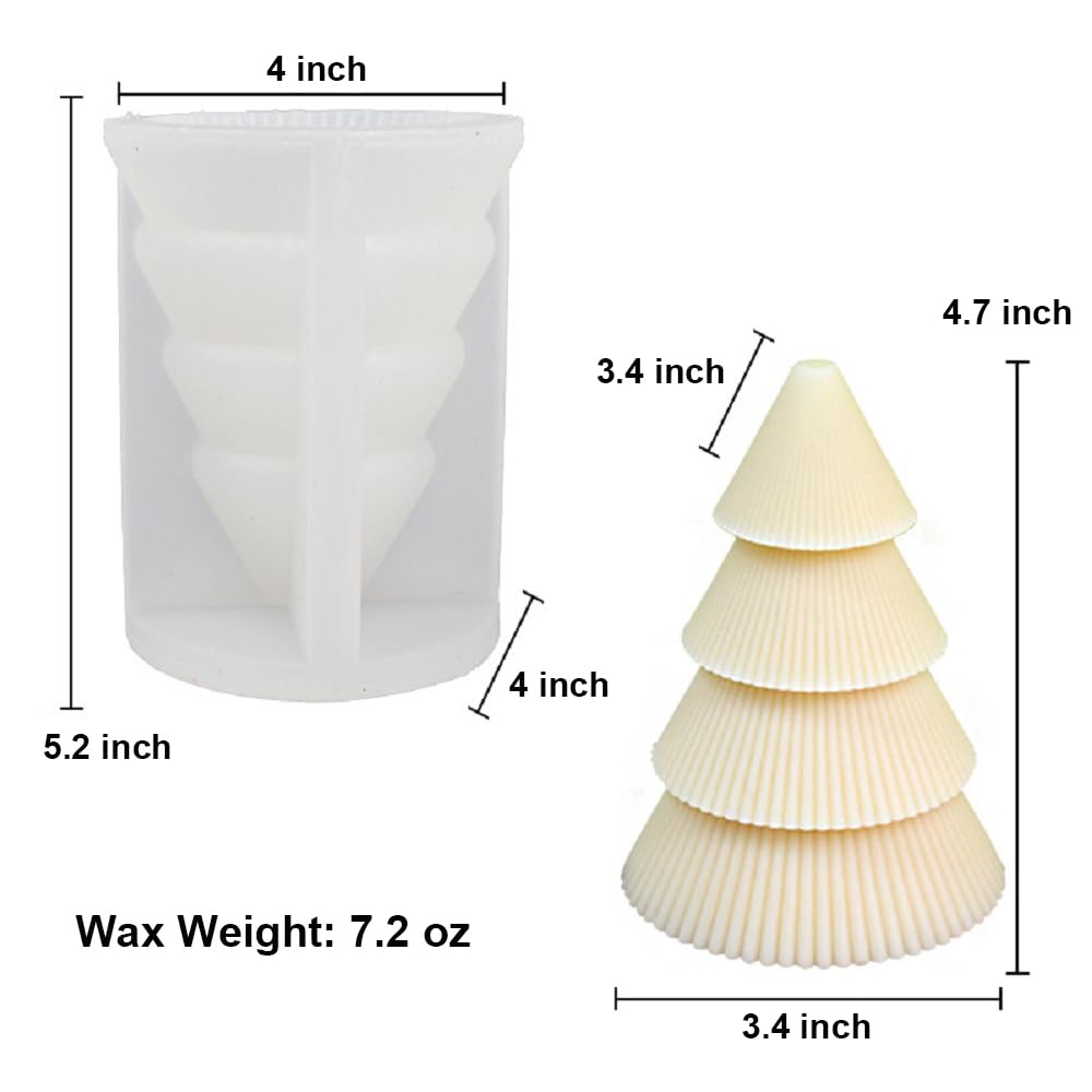 Lot de 2 moules à savon en résine de silicone motif sapin de Noël rayé