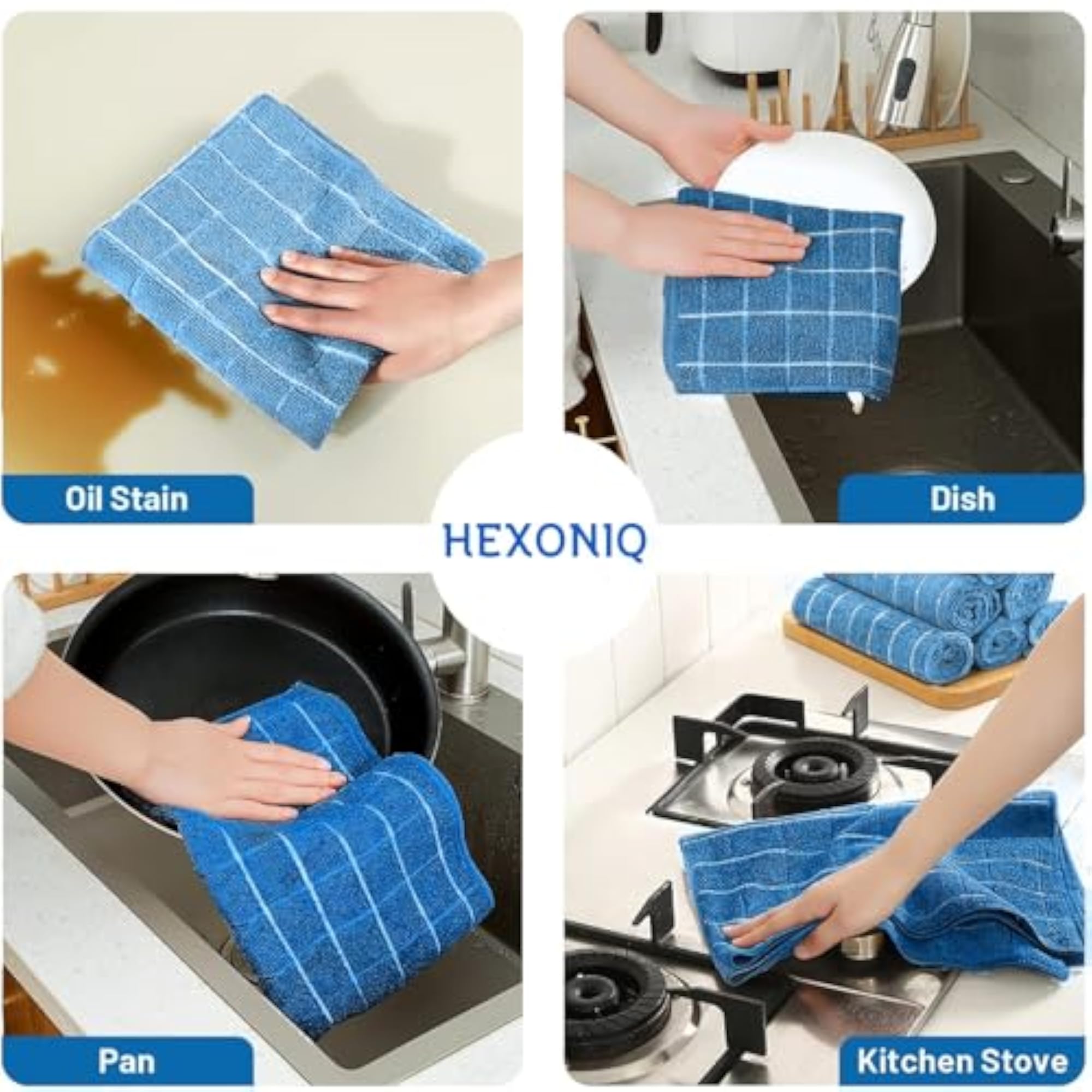 Super Absorbent Microfiber Kitchen Towels, Set of 2
