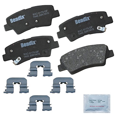 Image of Bendix Priority1 CFC1445 Ceramic Rear Brake Pads for Hyundai Azera 2012-2017, Sonata 2011-2014, Sonata Hybrid 2015, Kia Optima 2011-2014, Optima Hybrid LX 2016