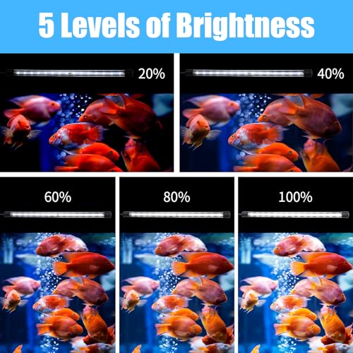 Image of AQUANEAT Aquarium LED Submersible Light 15 Inch, USB Multi-Color Underwater Fish Tank Light, Auto On Off with Timer, Adjustable Brightness (15 inch)