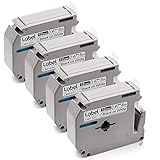 Label KINGDOM 4-Pack Equivalent Brother P-touch M231 MK231 M-k231 Label Tape 12mm (1/2 Inch) x 8m (26.2 Feet) Black on White, Use for PT-65 PT-90 PT70BM PT-70SR Label Printer