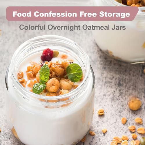 INCETUE 350 ml/12 oz Glass Clear Storage Canister with Airtight Lid, 4 Pack Small Cute Decorative Containers Jar for Overnight Oats, Salad, Yogurt, Cereal, Fruit, Snacks, Spice, Sugar, Coffee, Candy - Cosy Home Interiors INCETUE 350 ml/12 oz Glass Clear Storage Canister with Airtight Lid, 4 Pack Small Cute Decorative Containers Jar for Overnight Oats, Salad, Yogurt, Cereal, Fruit, Snacks, Spice, Sugar, Coffee, Candy - Image 5