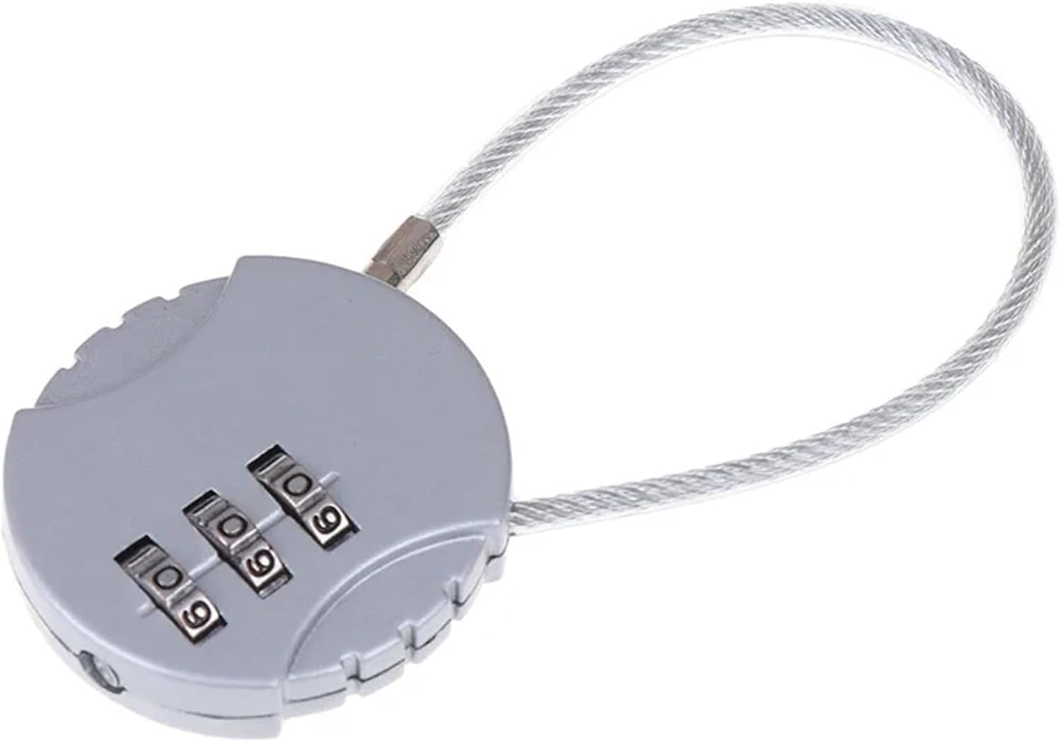 Round Wire Rope Password Lock Cookie Shape Padlock for Schoolbag Luggage Case Case Mini Code Lock 1Pcs(Sky Blue)