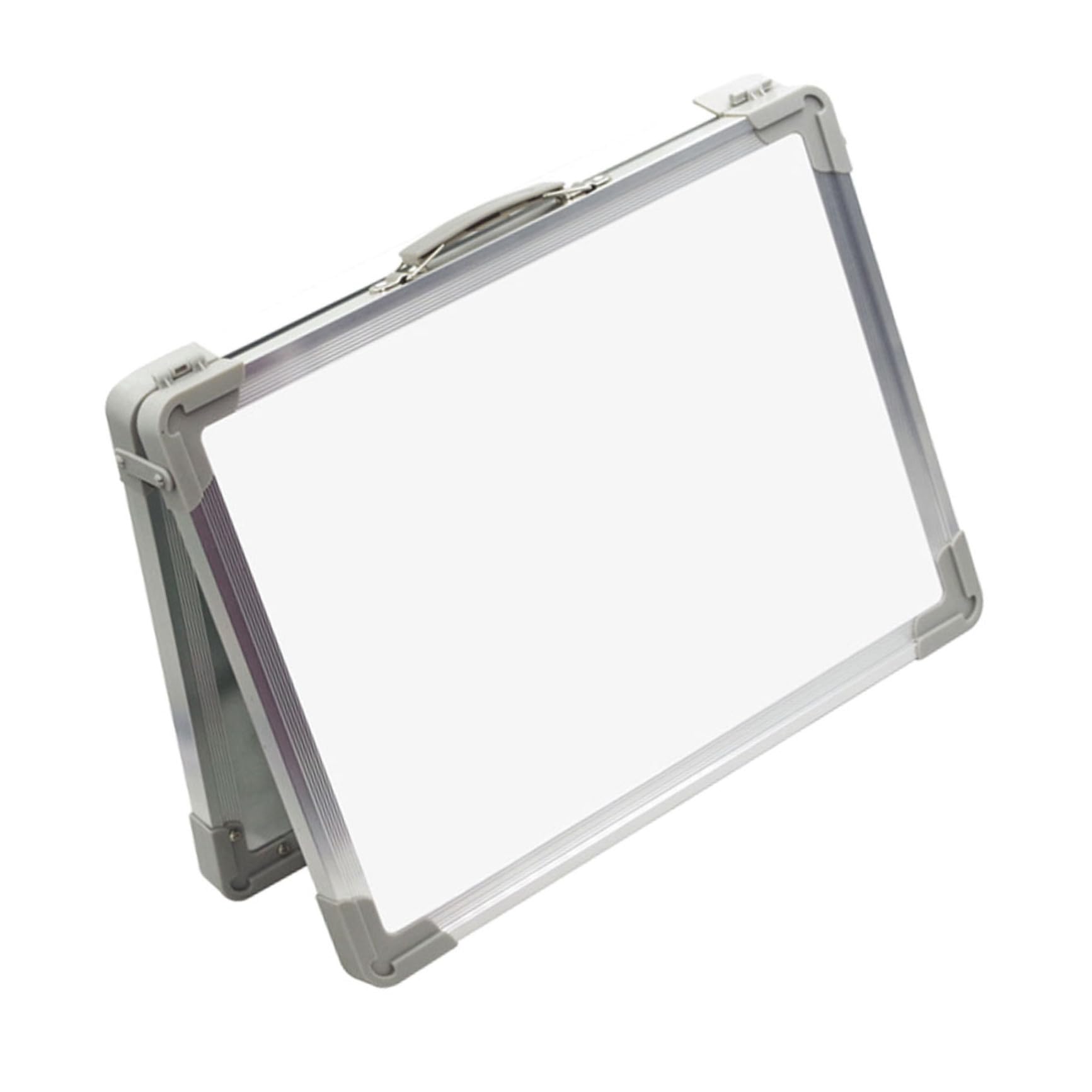 Lavagna Magnetica Portatile Bifacciale Pieghevole da Tavolo Superficie Liscia in Lega di Alluminio e Abs per Studenti e Uso Educativo