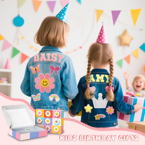 Personalized Kids Jean Jacket with Names, Custom Long Sleeve Toddler Jean Jacket, Baby Girls & Boys Denim Jackets Clothes, Birthday Back to School Outfits Christmas Easter Gifts for Kids 1-8 Years Old3