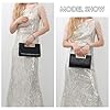 EVEOUT Pochette en Cuir PU Femmes Clutch Sac à Main de Soirée avec chaîne Sac à bandoulière élégant pour Mariage Plage Vacances(Noir) #4