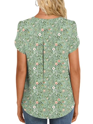 HOTGIFT Women Tops 2025 Summer Short Sleeve Chiffon T Shirts Blouse M-3XL4