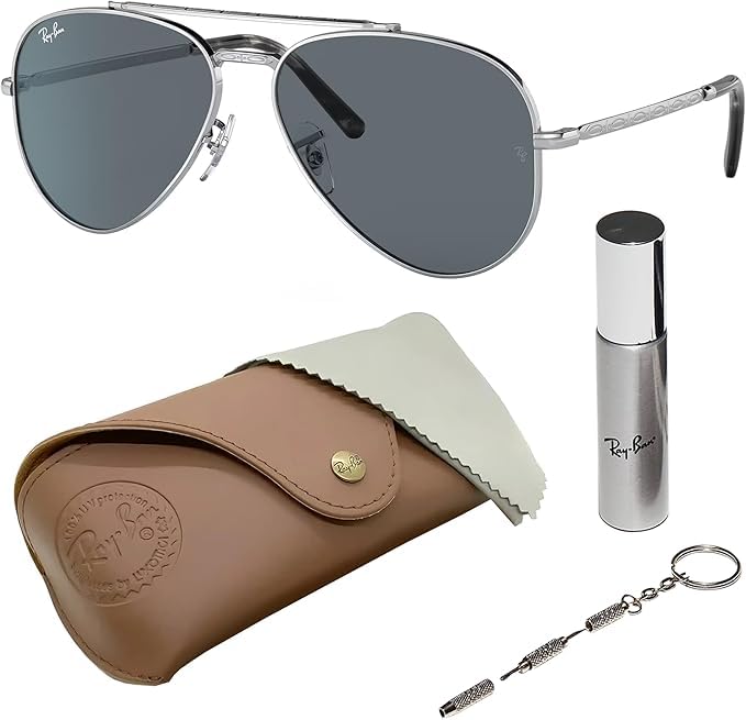 Image of Ray-Ban RB3625 NEW AVIATOR Pilot Shaped Sunglasses for Men & Women with Official RAYBAN Eyewear Kit