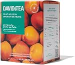 DAVIDsTEA Just Peachy – Thé à base de plantes sans caféine avec pêche réelle – 12 Nombre – Douce, fruitée & Mélange de thé de pêche rafraîchissant parfait pour le thé glacé, l'été sirotant ou les moments agréables
