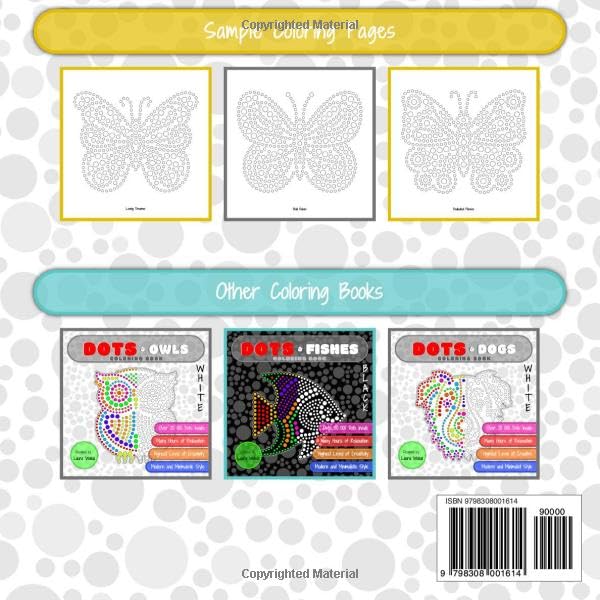 DOTS & Butterflies Coloring Book: Highest Level of Creativity in WHITE Version image 3