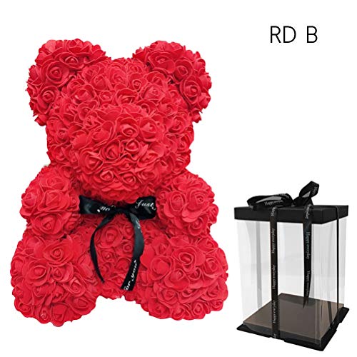 EisEyen Rose Bear Artificiale Rose Teddy Bear Falso Forever Rose Flower Orso per Shop Window Anniversary Christmas Valentines Gift