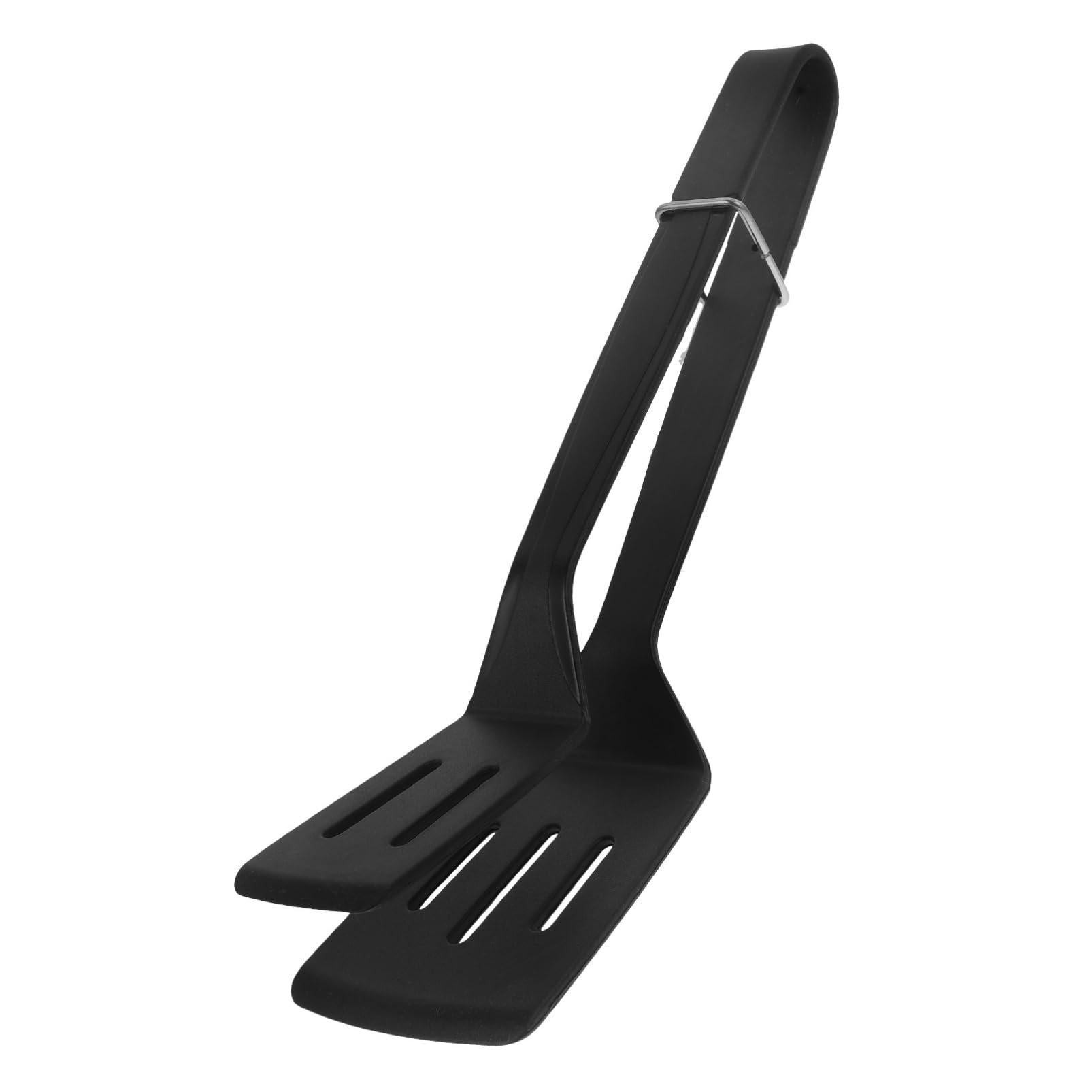 Mikikit 5 Stück Bratspatel-Clip Grill Dreher Essensclips Zange Küche Burger-Smasher spachtel Kochzangenklemme Pfannenwender für Lebensmittel Küchenutensilien aus Silikon Kieselgel Schwarz