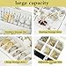 Feelorna Travel Jewelry Case for Women, Portable Small Jewelry Box Fashion Jewellery Organizer Box for Rings, Earrings, Necklaces, Bracelets (Beige)